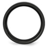Lex & Lu Chisel Ceramic Black 8mm Beveled Edge Brushed and Polished Band Ring- 2 - Lex & Lu