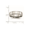 Lex & Lu Chisel Stainless Steel Ridged Edge 6mm Polished Band Ring LAL41569- 6 - Lex & Lu