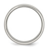 Lex & Lu Chisel Stainless Steel Ridged Edge 7mm Polished Band Ring- 2 - Lex & Lu