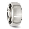Lex & Lu Chisel Stainless Steel Beveled Edge 10mm Brushed and Polished Band Ring- 4 - Lex & Lu