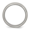 Lex & Lu Chisel Stainless Steel Criss-cross Design 7mm Ridged Edge Band Ring- 2 - Lex & Lu