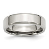 Lex & Lu Chisel Stainless Steel Beveled Edge 6mm Polished Band Ring - Lex & Lu