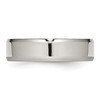 Lex & Lu Chisel Stainless Steel Beveled Edge 6mm Polished Band Ring- 3 - Lex & Lu