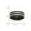 Lex & Lu Chisel Stainless Steel 8mm Black Plated Grey Carbon Fiber Band Ring- 6 - Lex & Lu