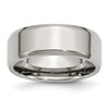 Lex & Lu Chisel Stainless Steel Beveled Edge 8mm Polished Band Ring - Lex & Lu