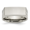 Lex & Lu Chisel Stainless Steel 8mm Band Ring - Lex & Lu