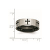 Lex & Lu Chisel Stainless Steel 7mm Blk Plated Crosses Band Ring- 6 - Lex & Lu