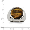 Lex & Lu Chisel Stainless Steel Tiger's Eye Ring LAL41646- 6 - Lex & Lu