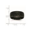 Lex & Lu Chisel Stainless Steel Black Plated Hammered 8mm Band Ring- 6 - Lex & Lu