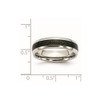 Lex & Lu Chisel Stainless Steel and Black Carbon Fiber 6mm Polished Band Ring- 6 - Lex & Lu