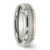 Lex & Lu Chisel Stainless Steel and Grey Carbon Fiber 6mm Polished Band Ring- 4 - Lex & Lu