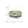 Lex & Lu Chisel Stainless Steel and Grey Carbon Fiber 8mm Polished Band Ring- 6 - Lex & Lu