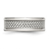 Lex & Lu Chisel Stainless Steel Grey Carbon Fiber 8mm Polished Band Ring- 3 - Lex & Lu