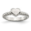 Lex & Lu Chisel Stainless Steel Polished Twisted Heart Ring - Lex & Lu