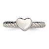 Lex & Lu Chisel Stainless Steel Polished Twisted Heart Ring- 4 - Lex & Lu