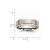 Lex & Lu Chisel Stainless Steel Ridged Edge 6mm Brushed and Polished Band Ring- 6 - Lex & Lu