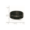 Lex & Lu Chisel Stainless Steel 8mm Blk Plated Beveled Edge Band Ring- 6 - Lex & Lu
