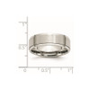 Lex & Lu Chisel Stainless Steel Ridged Edge 7mm Brushed Band Ring LAL41797- 6 - Lex & Lu