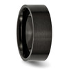 Lex & Lu Chisel Stainless Steel 8mm Black Plated Brushed Flat Band Ring- 4 - Lex & Lu