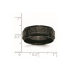 Lex & Lu Chisel Stainless Steel 8mm Blk Plated Hammered Beveled Edge Band Ring- 6 - Lex & Lu