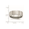 Lex & Lu Chisel Stainless Steel Ridged Edge 8mm Brushed Band Ring LAL41808- 6 - Lex & Lu