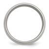 Lex & Lu Chisel Stainless Steel Sterling Silver Inlay 8mm Polished Band Ring- 2 - Lex & Lu