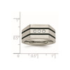 Lex & Lu Chisel Stainless Steel Brushed Black Plated CZs Ring- 7 - Lex & Lu