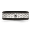 Lex & Lu Chisel Stainless Steel w/Brushed Blk Plated 2pt. Diamond 8mm Band Ring- 4 - Lex & Lu
