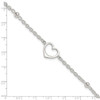 Lex & Lu Sterling Silver Heart Anklet 10'' - 4 - Lex & Lu