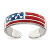 Lex & Lu Sterling Silver Enameled Flag Toe Ring - Lex & Lu