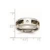 Lex & Lu Chisel Stainless Steel w/CZ Printed Brown Camo Under Rubber Band Ring- 7 - Lex & Lu