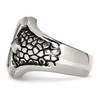 Lex & Lu Chisel Stainless Steel Antiqued Cross & Caviar Ring- 3 - Lex & Lu