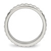 Lex & Lu Chisel Stainless Steel Polished Studded Ring- 2 - Lex & Lu