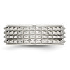 Lex & Lu Chisel Stainless Steel Polished Studded Ring- 3 - Lex & Lu