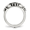 Lex & Lu Chisel Stainless Steel Love, Loyalty, Friendship Claddagh Hinged Ring- 2 - Lex & Lu