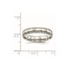 Lex & Lu Chisel Stainless Steel Polished Grooved Criss Cross Design Ring- 6 - Lex & Lu