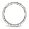 Lex & Lu Chisel Stainless Steel Brushed and Polished Ridged Edge Ring- 2 - Lex & Lu