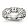 Lex & Lu Chisel Stainless Steel Polished Textured Ring LAL41977 - Lex & Lu