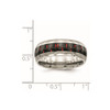 Lex & Lu Chisel Stainless Steel Polished Black/Red Carbon Fiber Inlay Ring- 6 - Lex & Lu