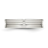 Lex & Lu Chisel Stainless Steel Polished Ridged 5.00mm Band Ring- 3 - Lex & Lu