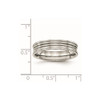 Lex & Lu Chisel Stainless Steel Polished Ridged 5.00mm Band Ring- 6 - Lex & Lu
