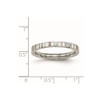 Lex & Lu Chisel Stainless Steel Polished 3 Stone CZ 2.50mm Band Ring- 7 - Lex & Lu