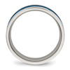 Lex & Lu Chisel Stainless Steel Polished Blue Plated 7.00mm Band Ring- 2 - Lex & Lu