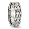 Lex & Lu Chisel Stainless Steel Brushed and Polished D/C 6.50mm Band Ring- 4 - Lex & Lu