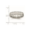 Lex & Lu Chisel Stainless Steel Polished Hammered and Grooved 6.00mm Band Ring- 6 - Lex & Lu