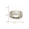 Lex & Lu Chisel Stainless Steel Grooved 8mm Brushed & Polished Band Ring- 6 - Lex & Lu