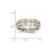 Lex & Lu Chisel Stainless Steel Brushed and Polished CZ Ring LAL42029- 6 - Lex & Lu