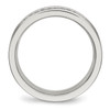 Lex & Lu Chisel Stainless Steel Polished CZ Ring LAL42032- 2 - Lex & Lu