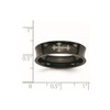 Lex & Lu Chisel Stainless Steel Concave Crosses & Black Plated 6mm Band Ring- 7 - Lex & Lu