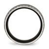 Lex & Lu Chisel Stainless Steel Polished Black Ceramic CZ Ring LAL42051- 2 - Lex & Lu